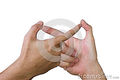 Infinity finger of manâ€™s finger Stock Photo